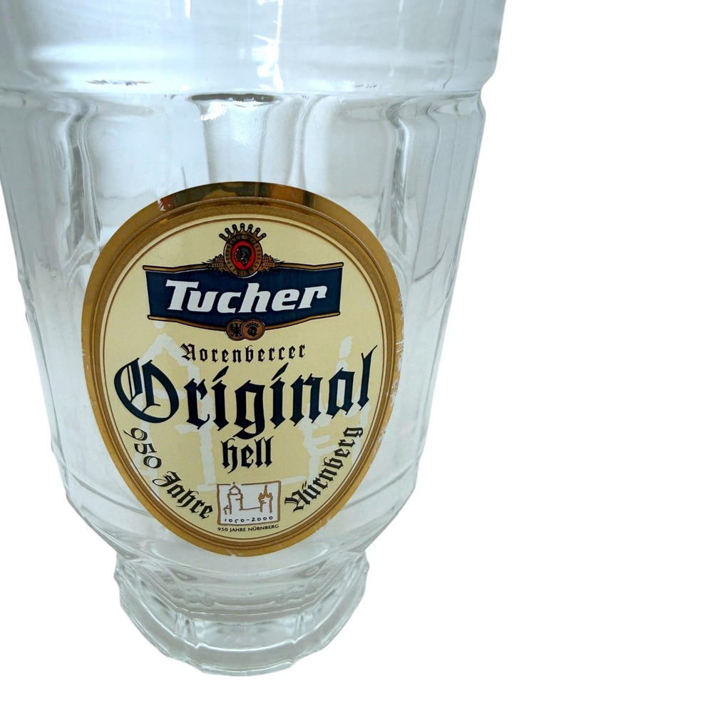 Tucher Nurnberger Original Hell 950 Jahre Nurnberg 0.5L Dimpled Glass Beer Mug - Picture 2 of 16